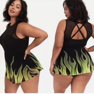 EUC Torrid Maleficent one piece swim dress size 3